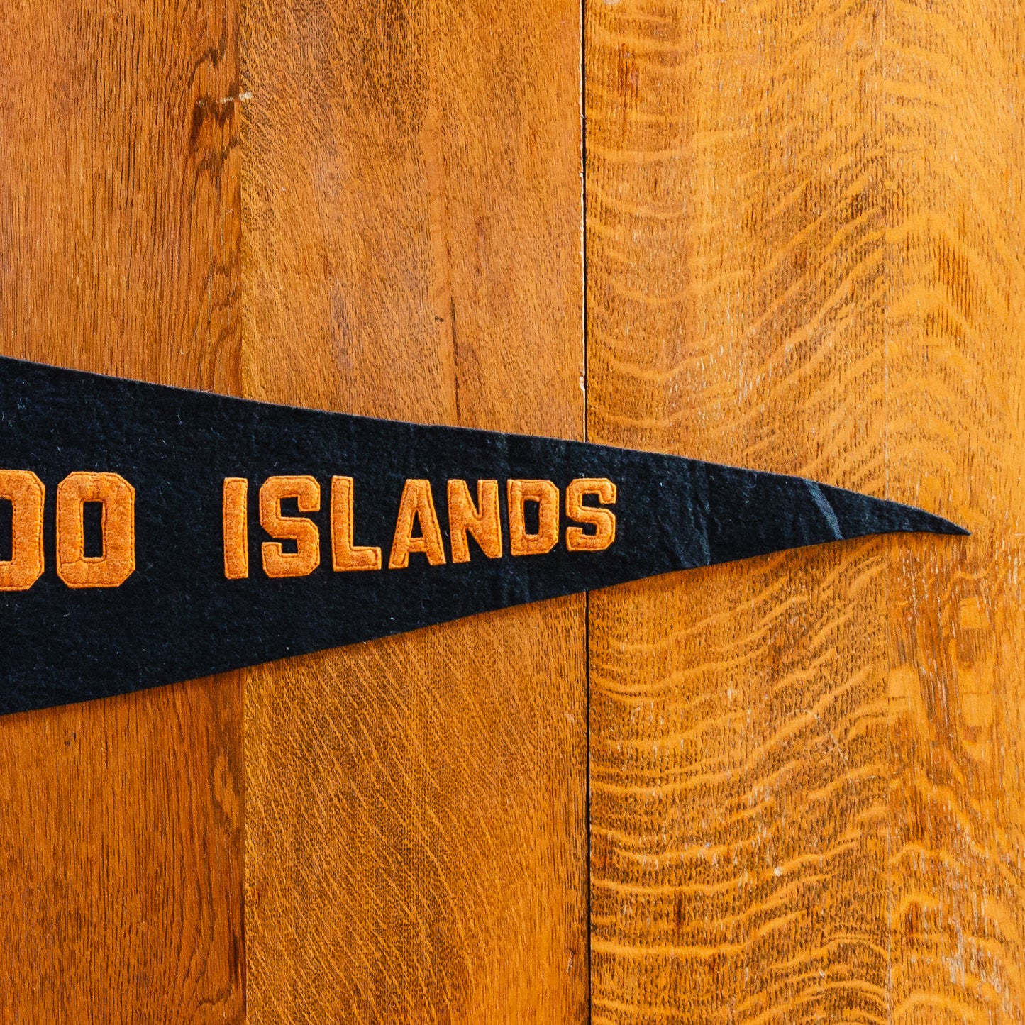Thousand Islands Felt Pennant | Vintage Black Orange Wall Decor