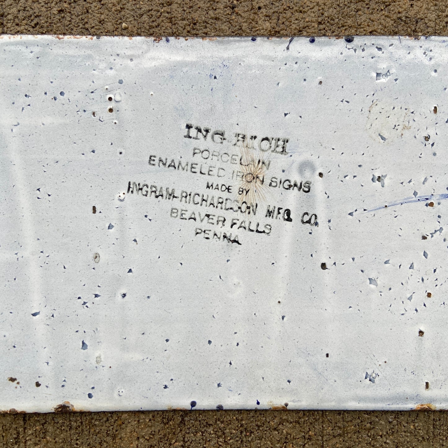 1910 Pennsylvania Porcelain License Plate Vintage Blue Auto High Quality