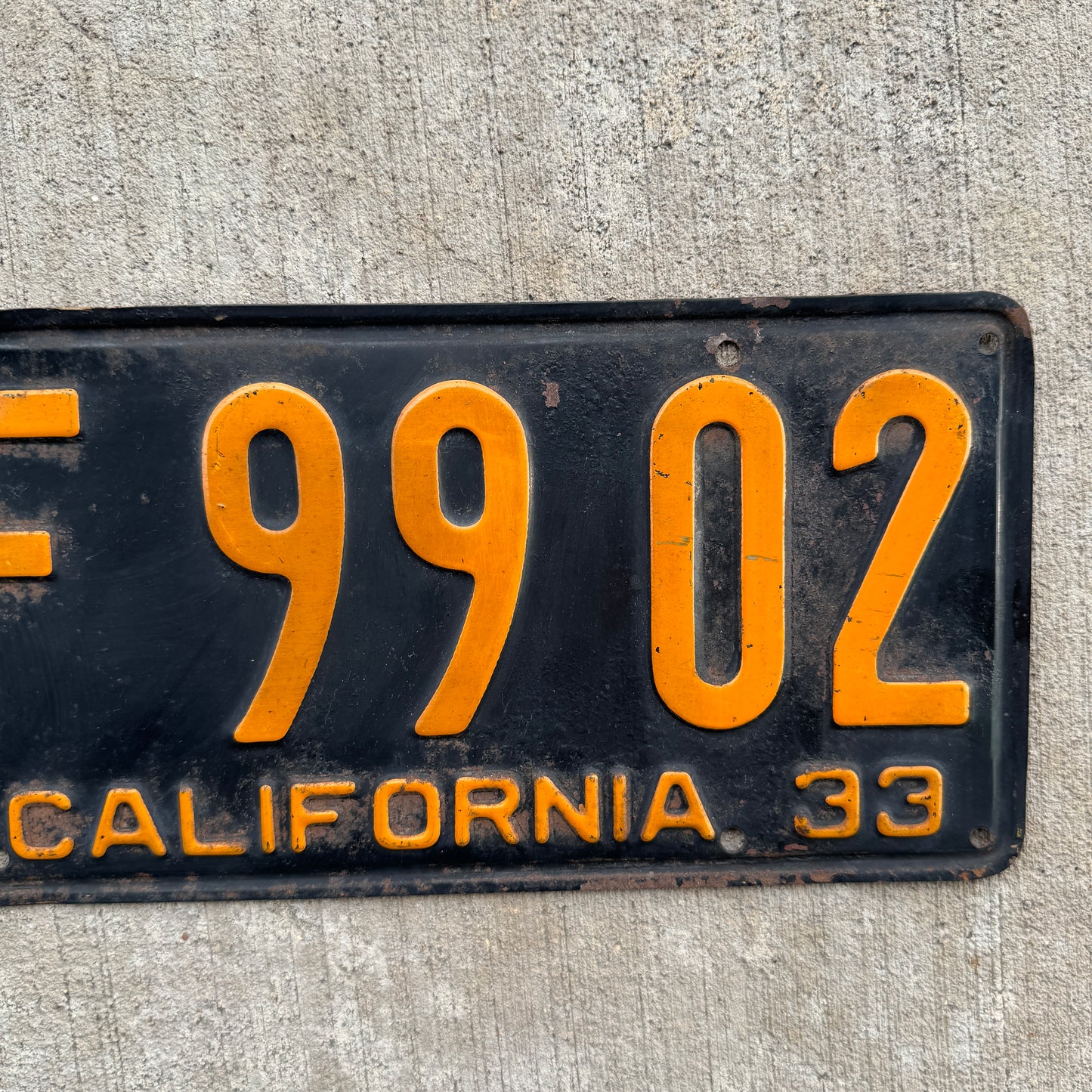 1933 California License Plate Vintage Black Garage Wall Decor