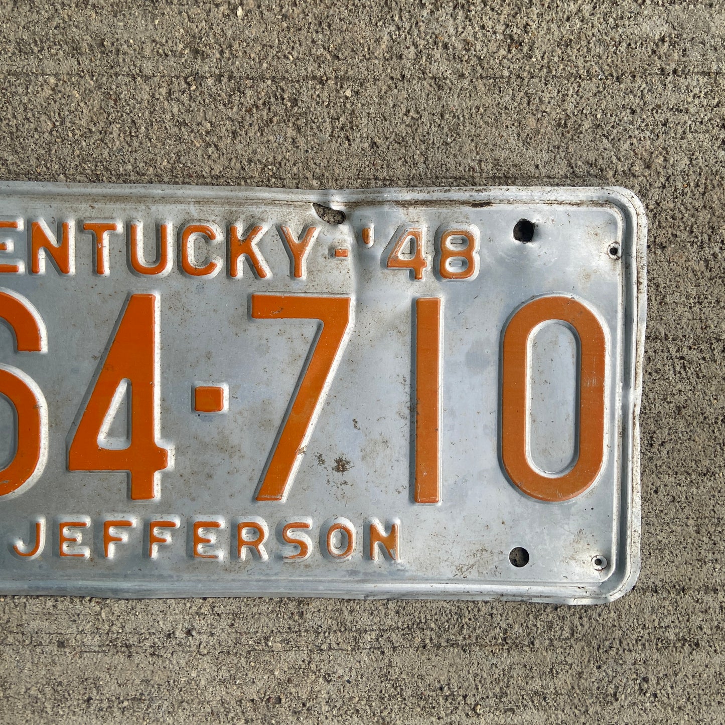 1948 Kentucky License Plate Vintage Silver Orange Wall Decor 364710