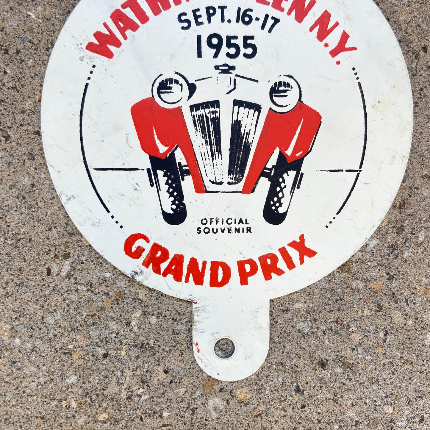 1955 Watkins Glen Grand Prix New York License Plate Topper Garage Auto Racing