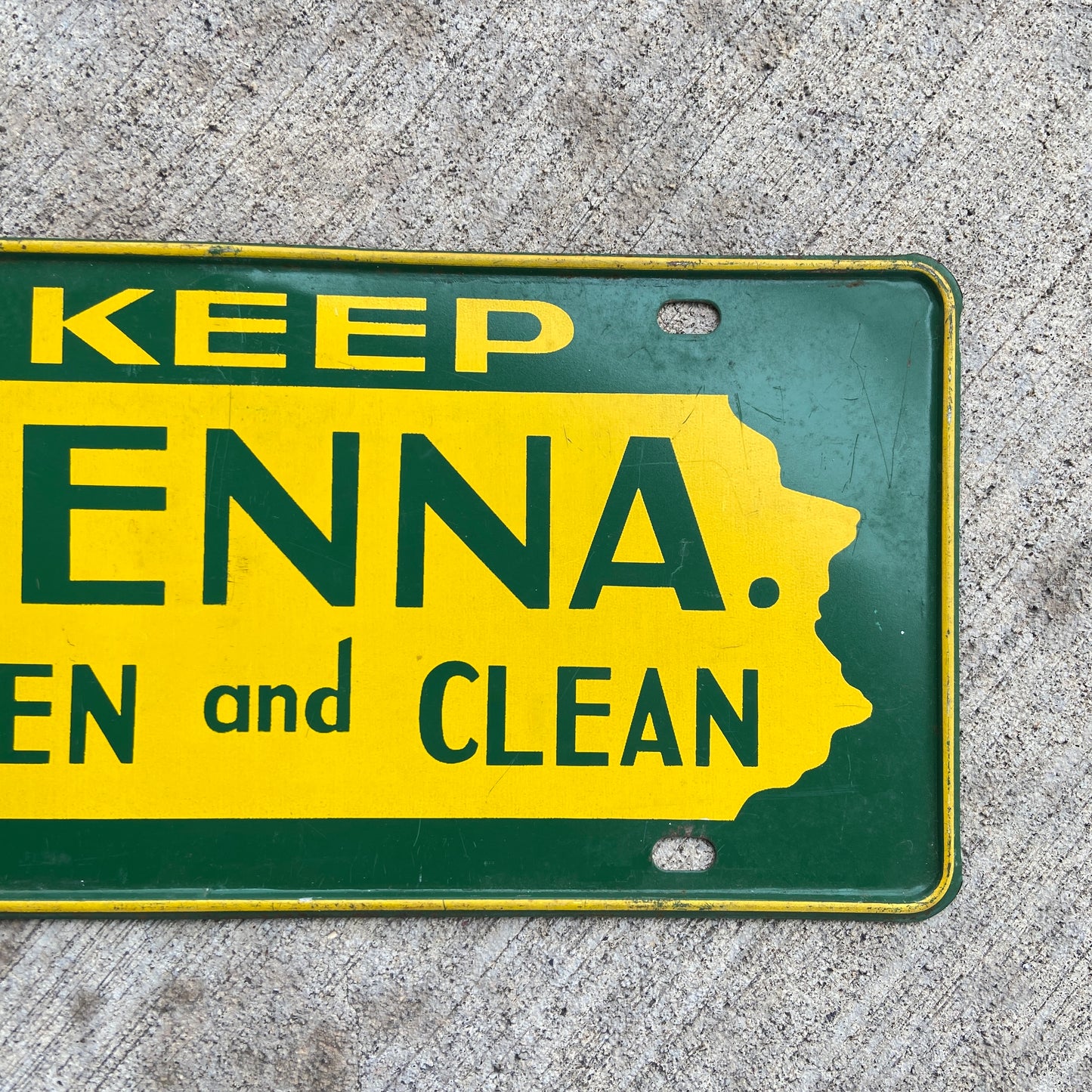 1960 Era Pennsylvania License Plate Booster Keep Penna Green & Clean