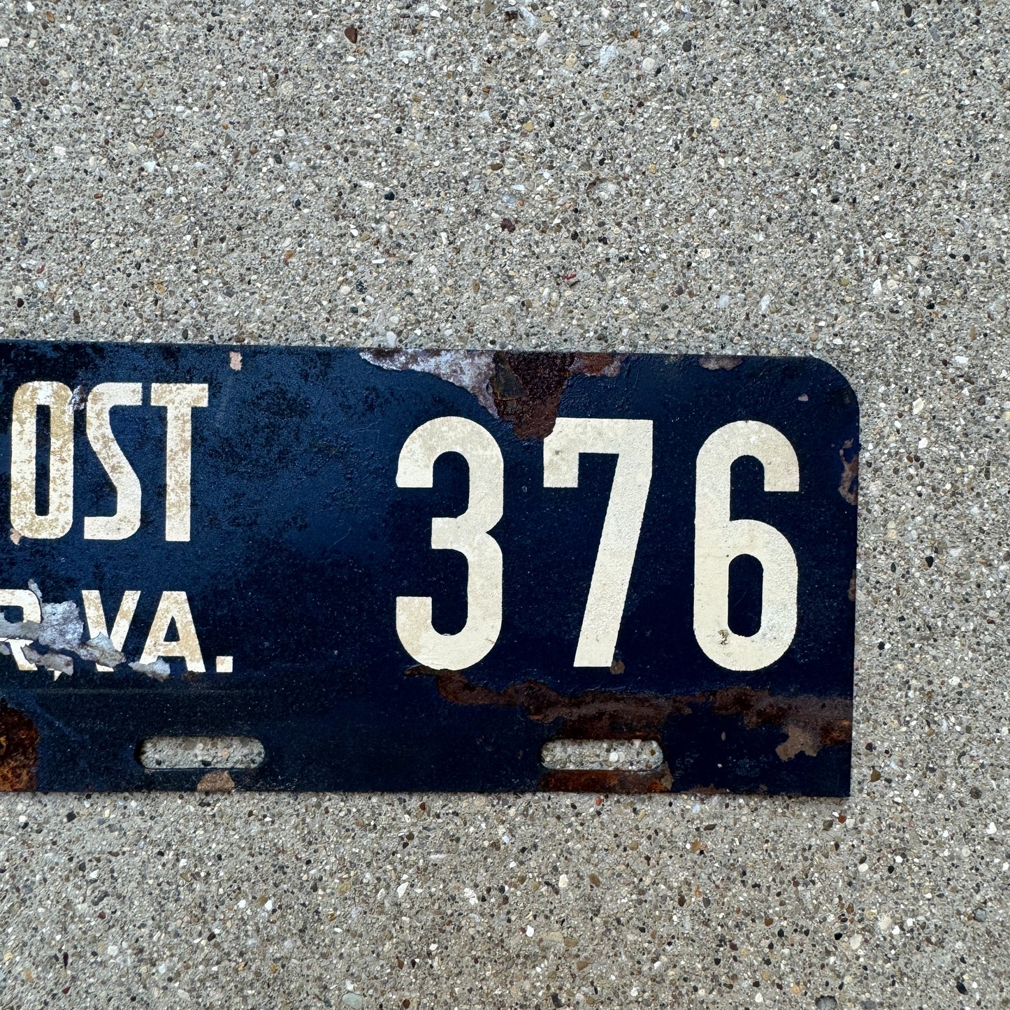 1960s South Post Fort Myer Virginia License Plate Topper 376 Pentagon Arlington