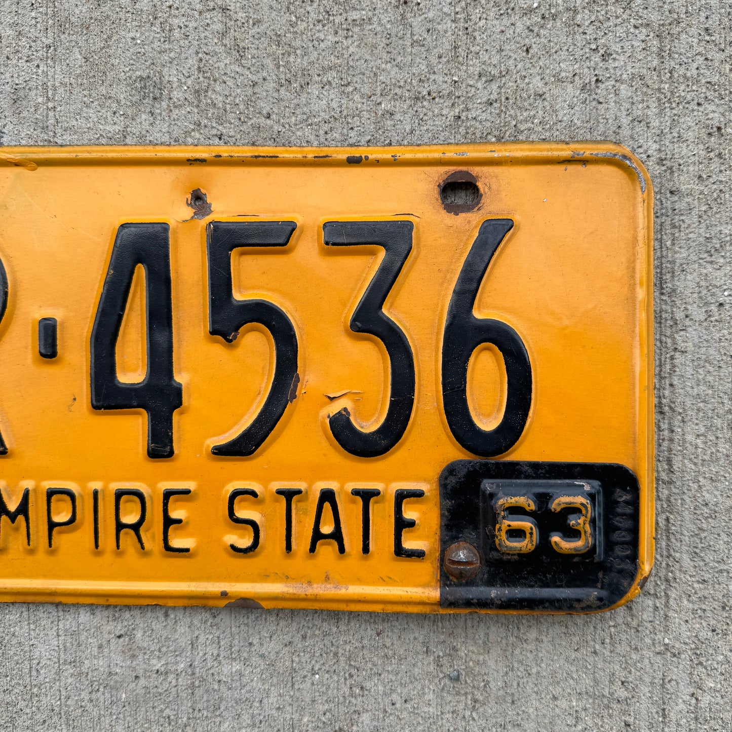 1962 1963 New York License Plate | Vintage Classic Car Show Display R-4536
