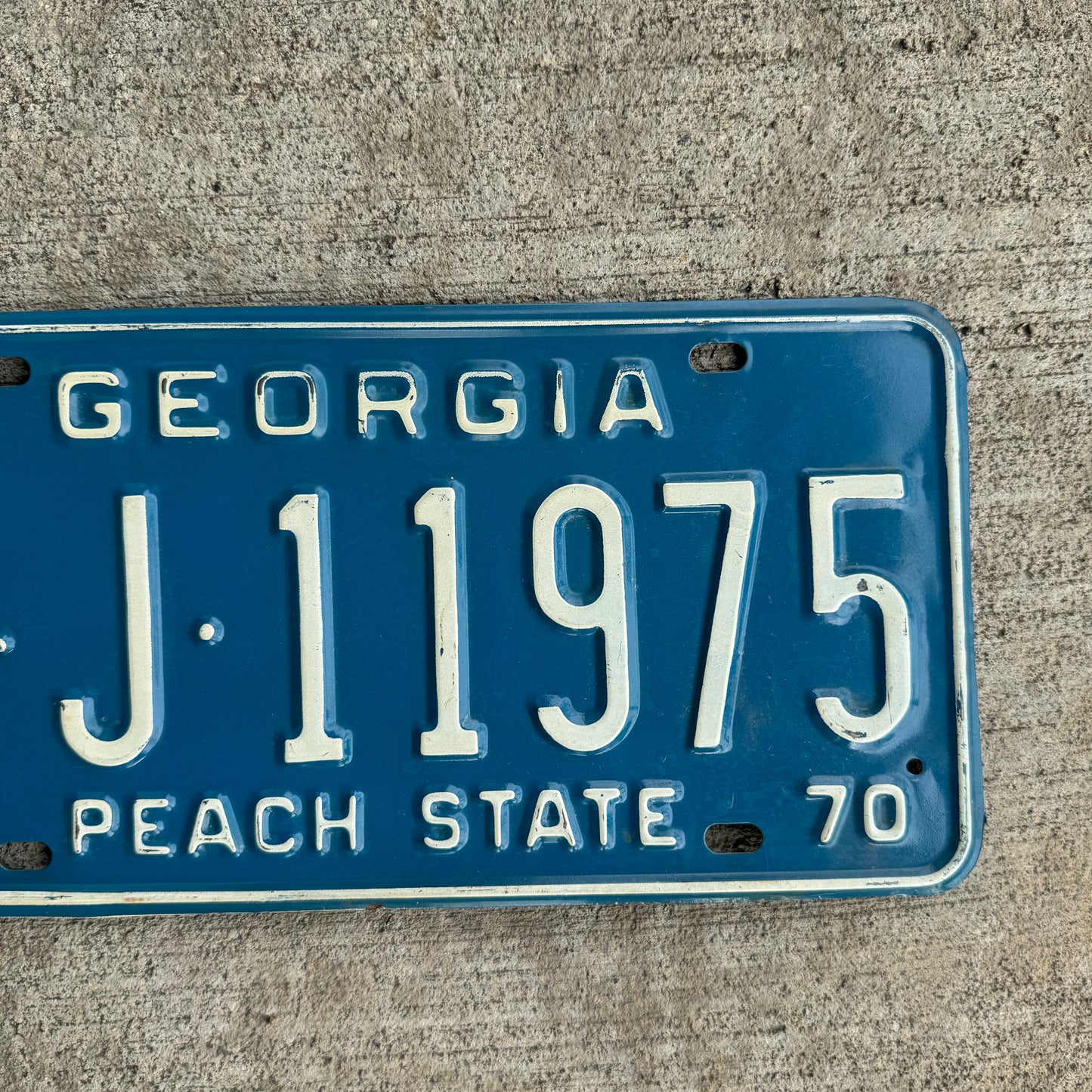 1970 Georgia License Plate Blue White Garage Auto Decor