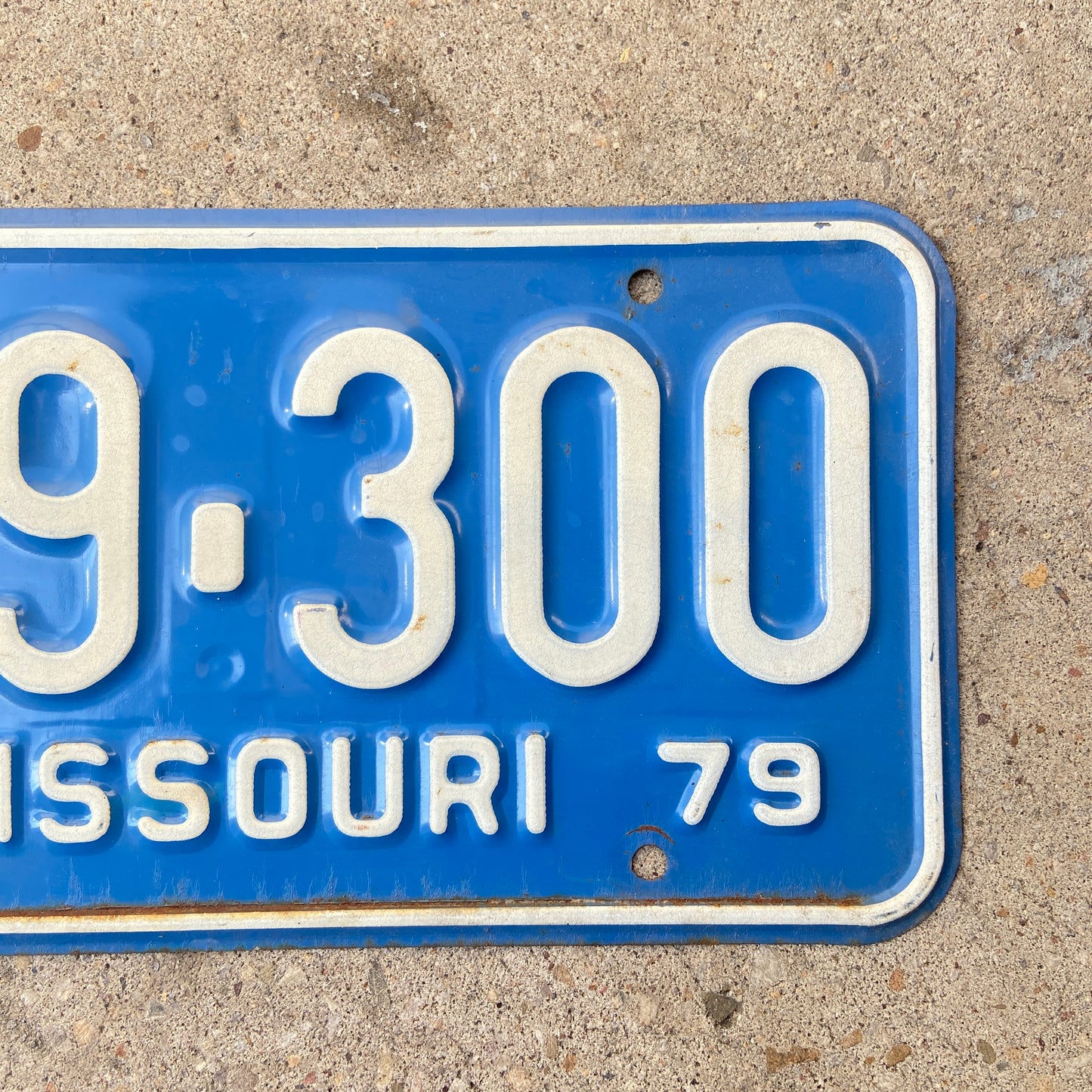 1979 Missouri License Plate Vintage Blue Wall Decor