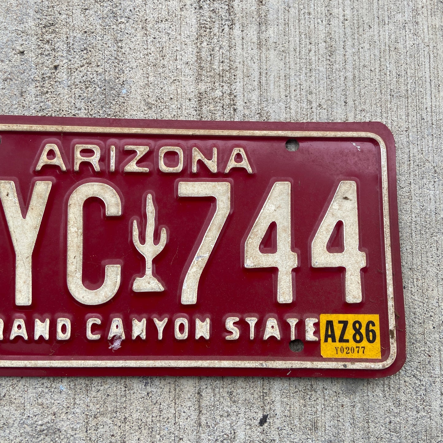 1980 Arizona Red License Plate Vintage Cactus Western Decor