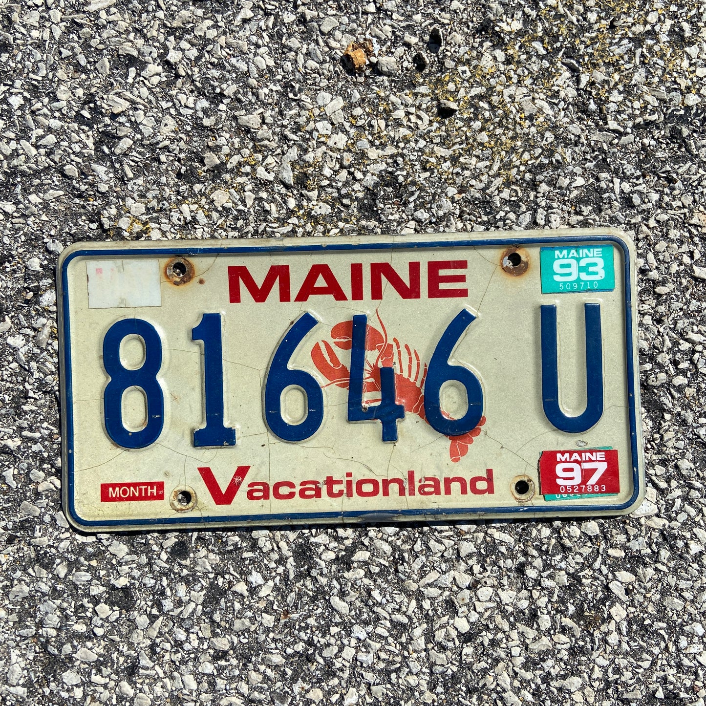 1987 Maine License Plate Vintage Lobster Seafood Wall Decor