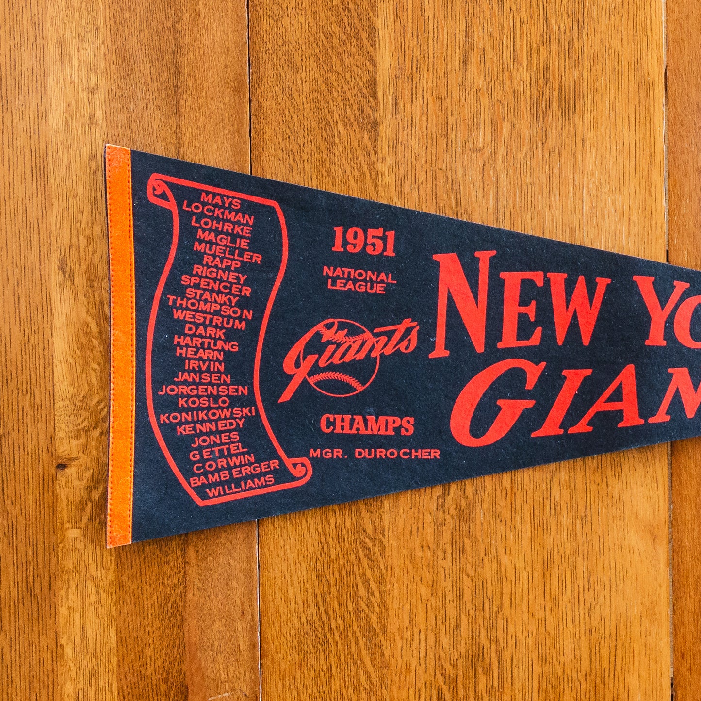 1951 New York Giants Felt Pennant | Vintage MLB Baseball Champs Collectible
