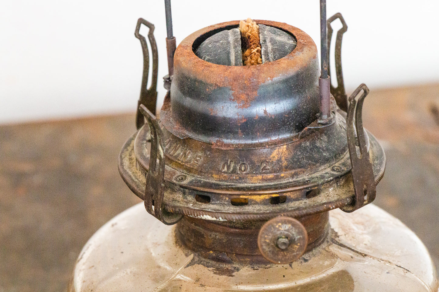 Queen Anne No 2 Oil Lamp with Reflector Rustic Wall Decor