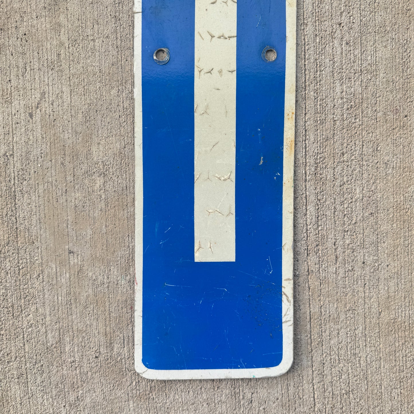 Small Highway Arrow Retired Road Sign | Vintage Blue Industrial Decor