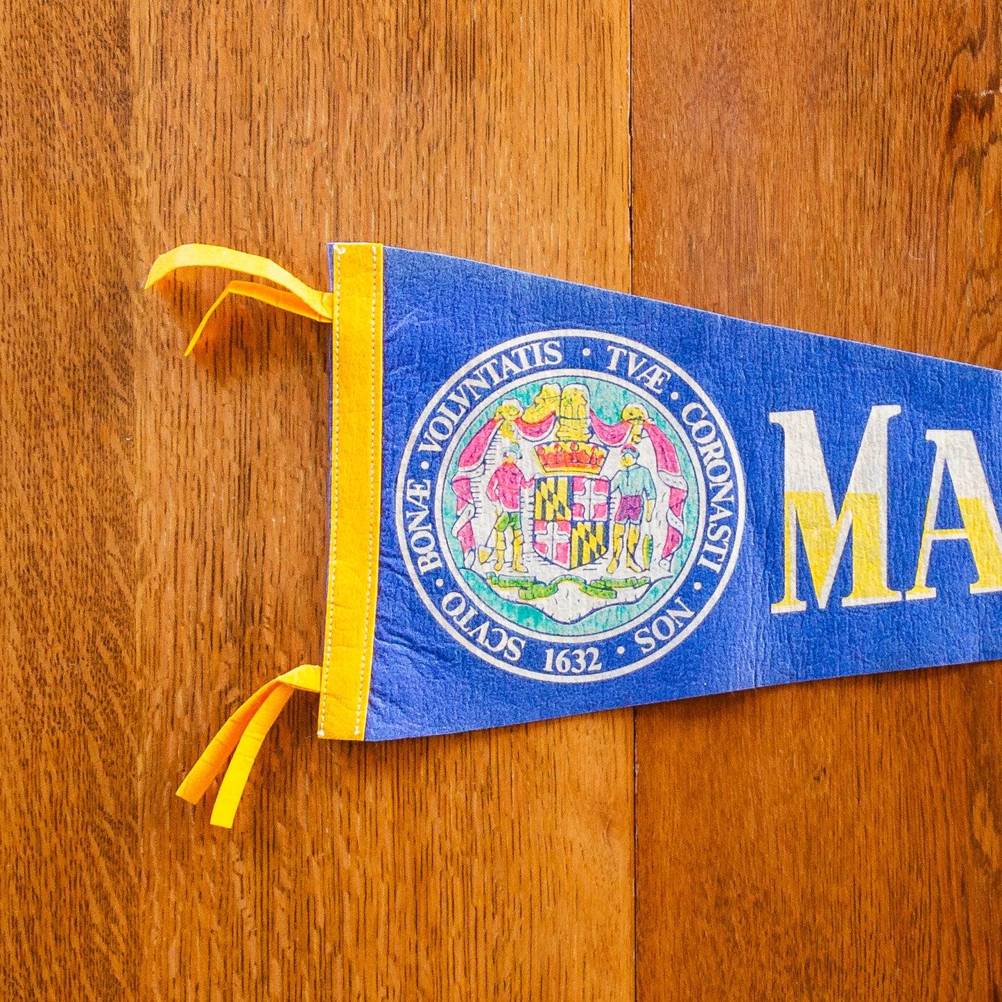 Maryland Felt Pennant | Vintage Blue 1960s Wall Decor