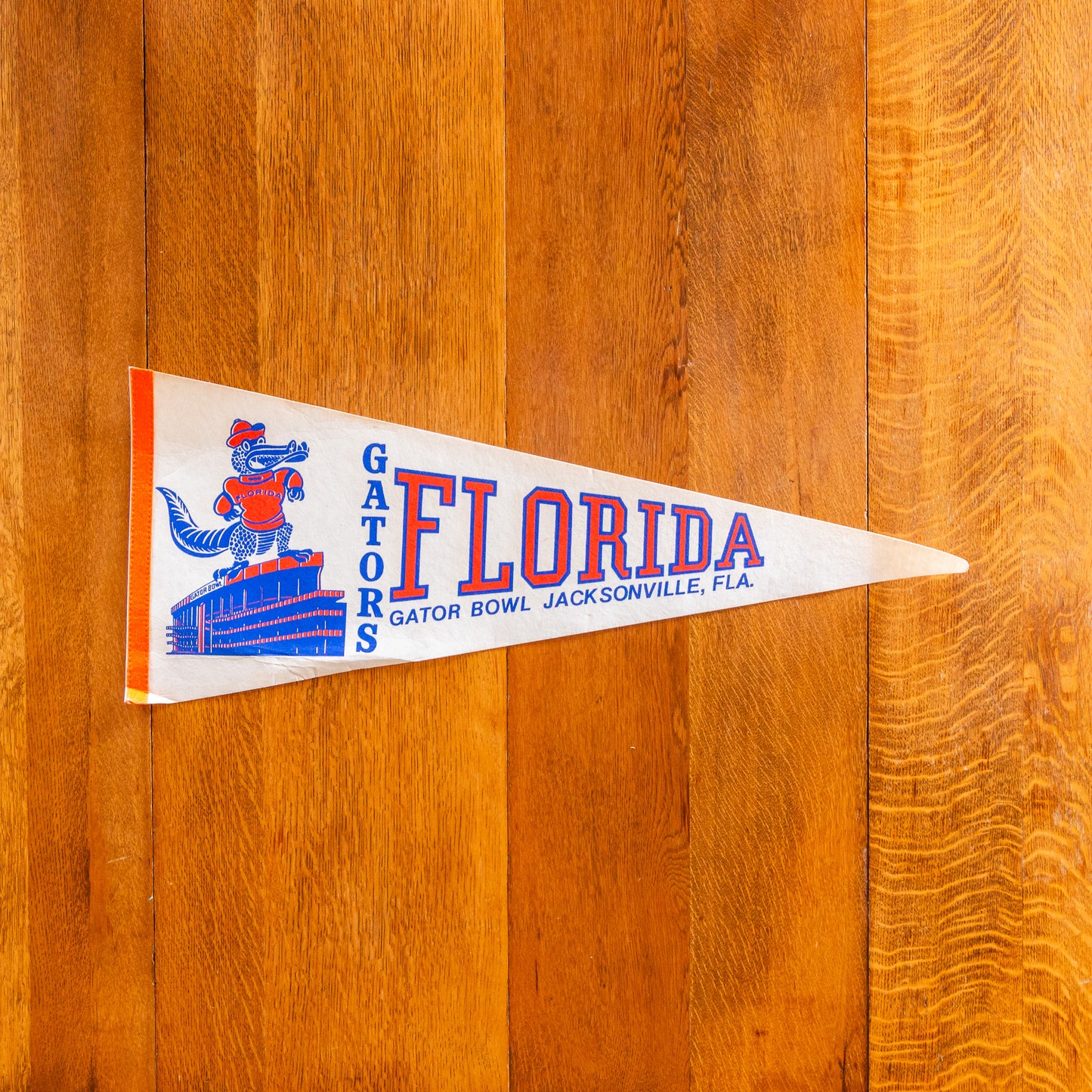 University of Florida Gators Felt Pennant | Vintage White 1983 Gator Bowl Wall Decor