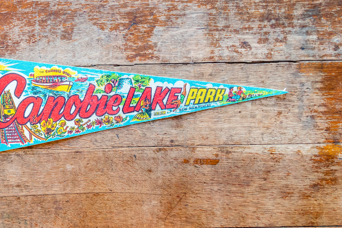 Canobie Lake Park New Hampshire Pennant Vintage Retro Amusement Park