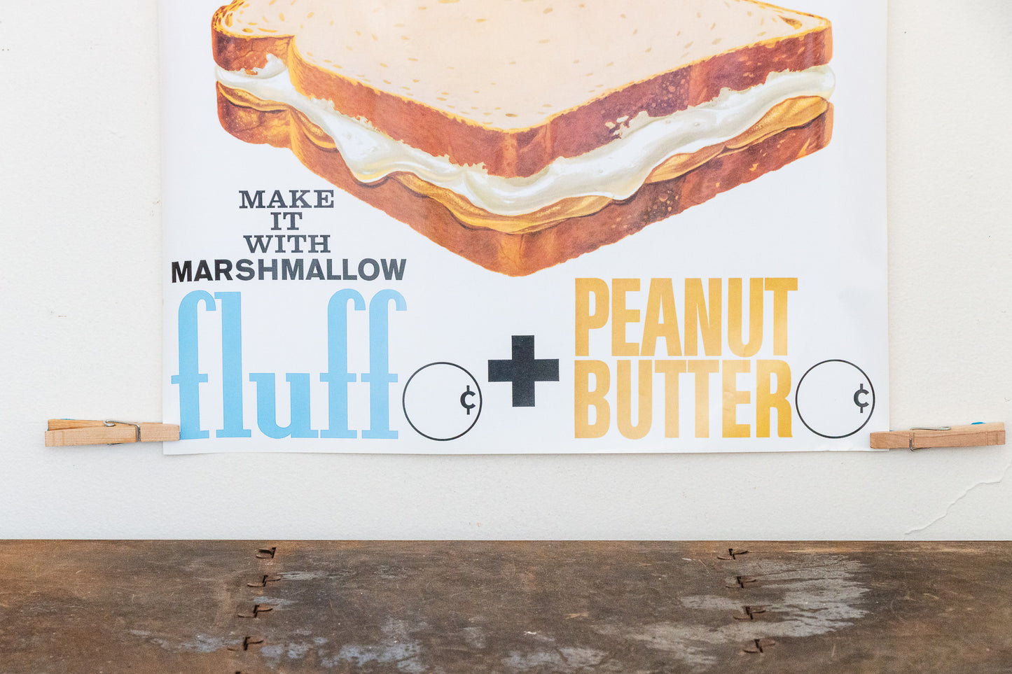 Fluffernutter Marshmallow Fluff Vintage 1960s Advertising Poster