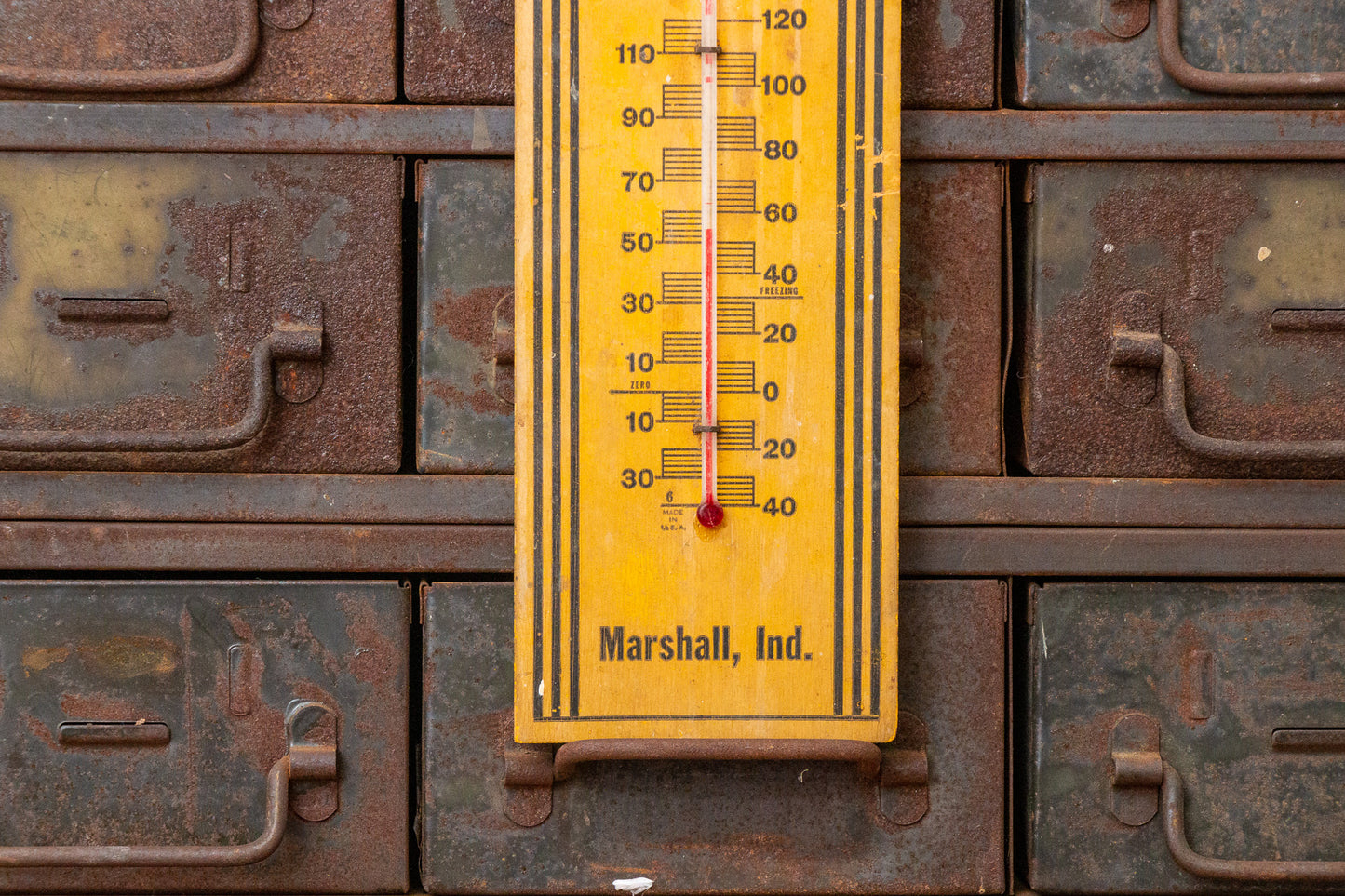 O. M. Davies Funeral Service Thermometer Vintage Wood Ambulance Advertising - Eagle's Eye Finds