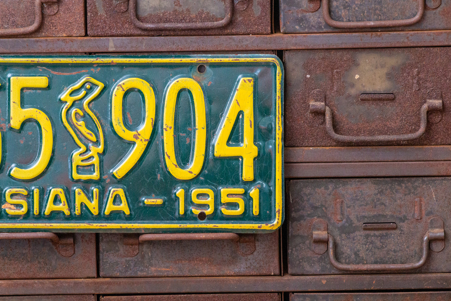 Louisiana 1951 License Plate Vintage Pelican - Eagle's Eye Finds
