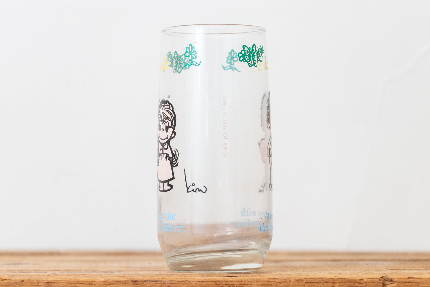 Love Is...Comic Strip Glass Cup Vintage Baby Themed 1970 Retro Glassware - Eagle's Eye Finds