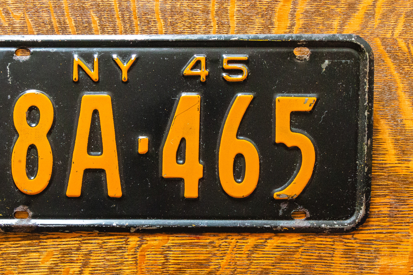 1945 New York License Plate 8A-465 Car Show Plate