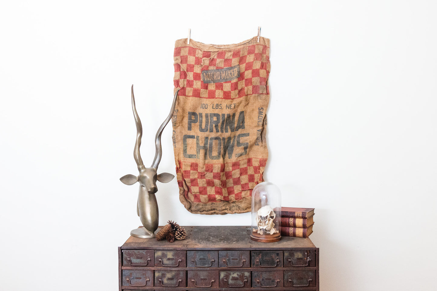 Purina Chows Feed Sack Vintage Rustic Burlap Bag - Eagle's Eye Finds