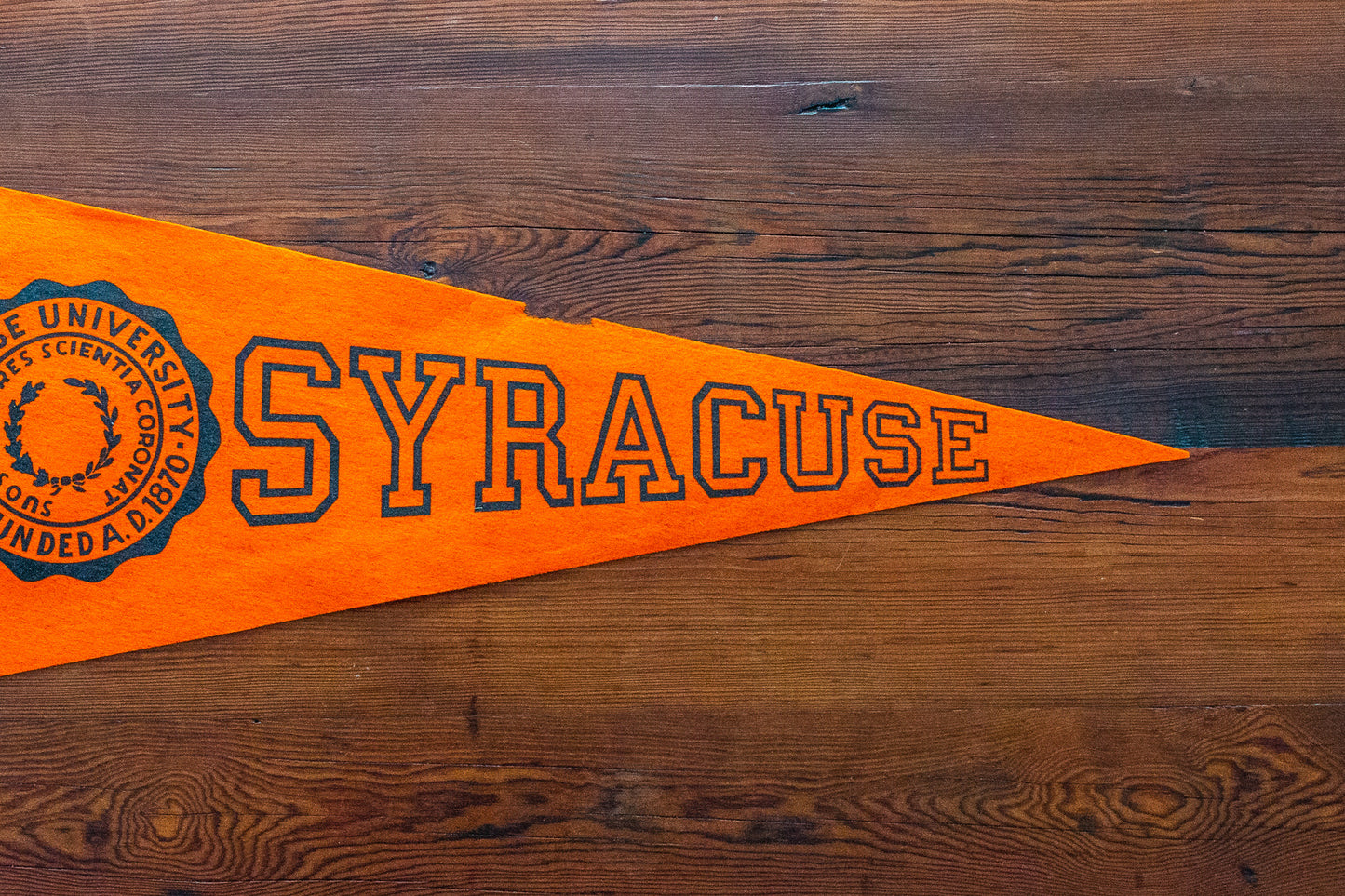 Syracuse University Orange Felt Pennant Vintage Wall Decor