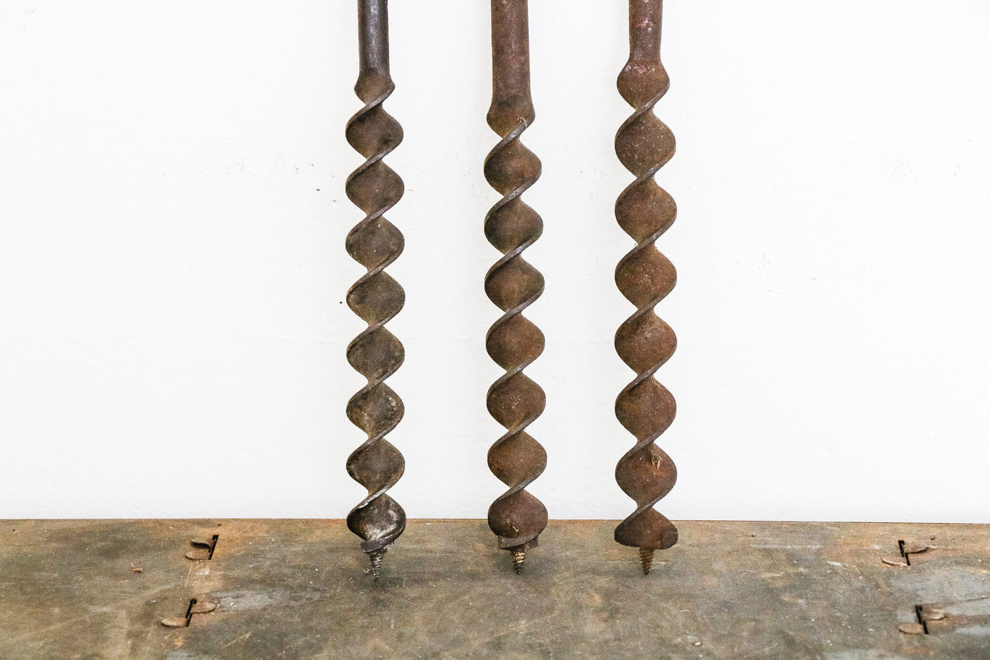 Industrial Hand Auger Drill Bits Vintage Tool Parts