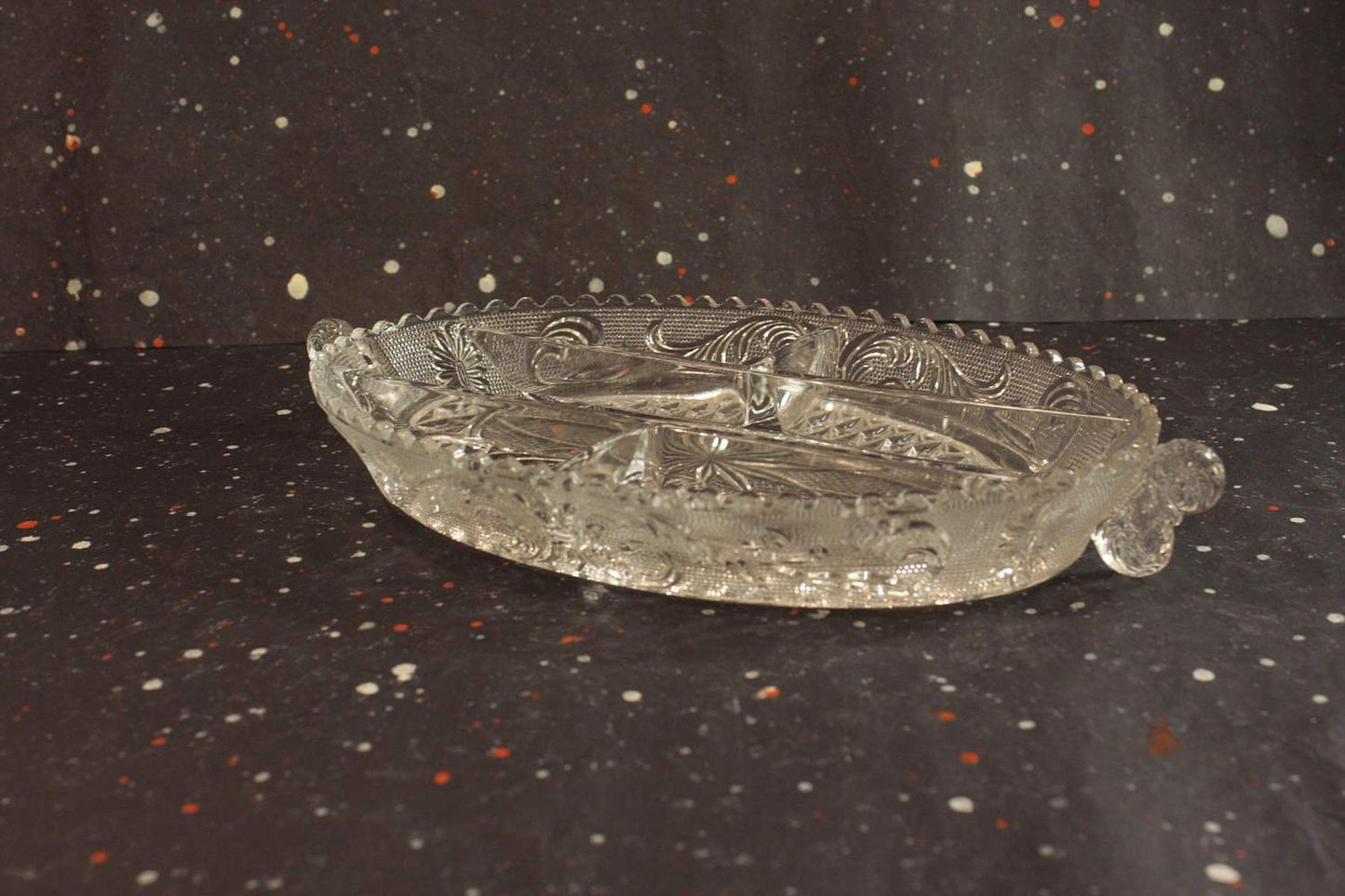 Sandwich Glass Clear Relish Dish Vintage Serving Glassware - Eagle's Eye Finds