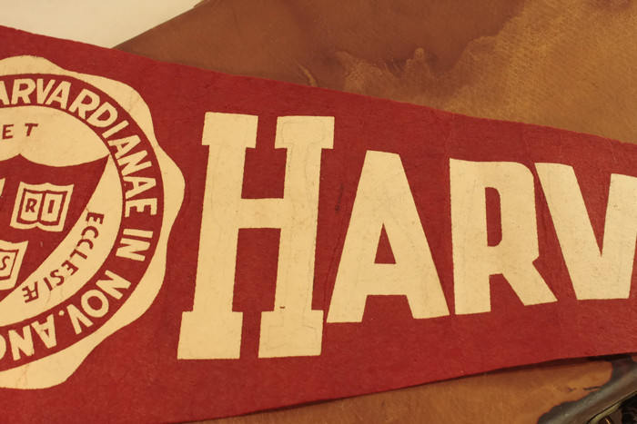 Harvard University Crimson Red Felt Pennant Vintage Collegiate Decor - Eagle's Eye Finds