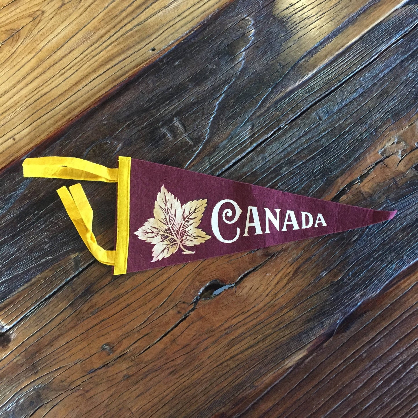 Canada Maple Leaf Felt Pennant Vintage Wall Hanging - Eagle's Eye Finds