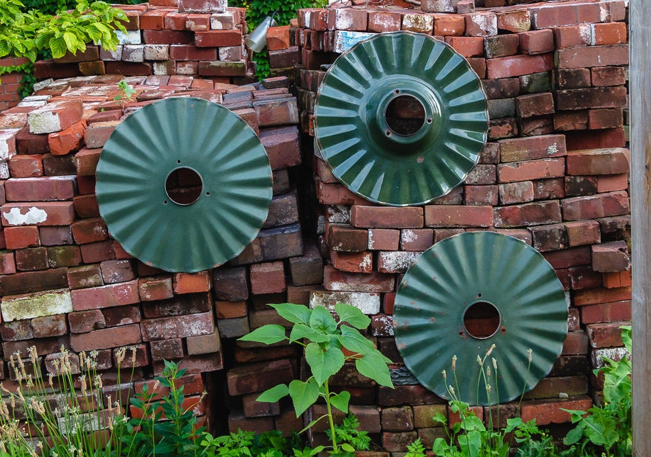 Porcelain Ruffled Lamp Shades Vintage Radial Wave Industrial Decor - Eagle's Eye Finds