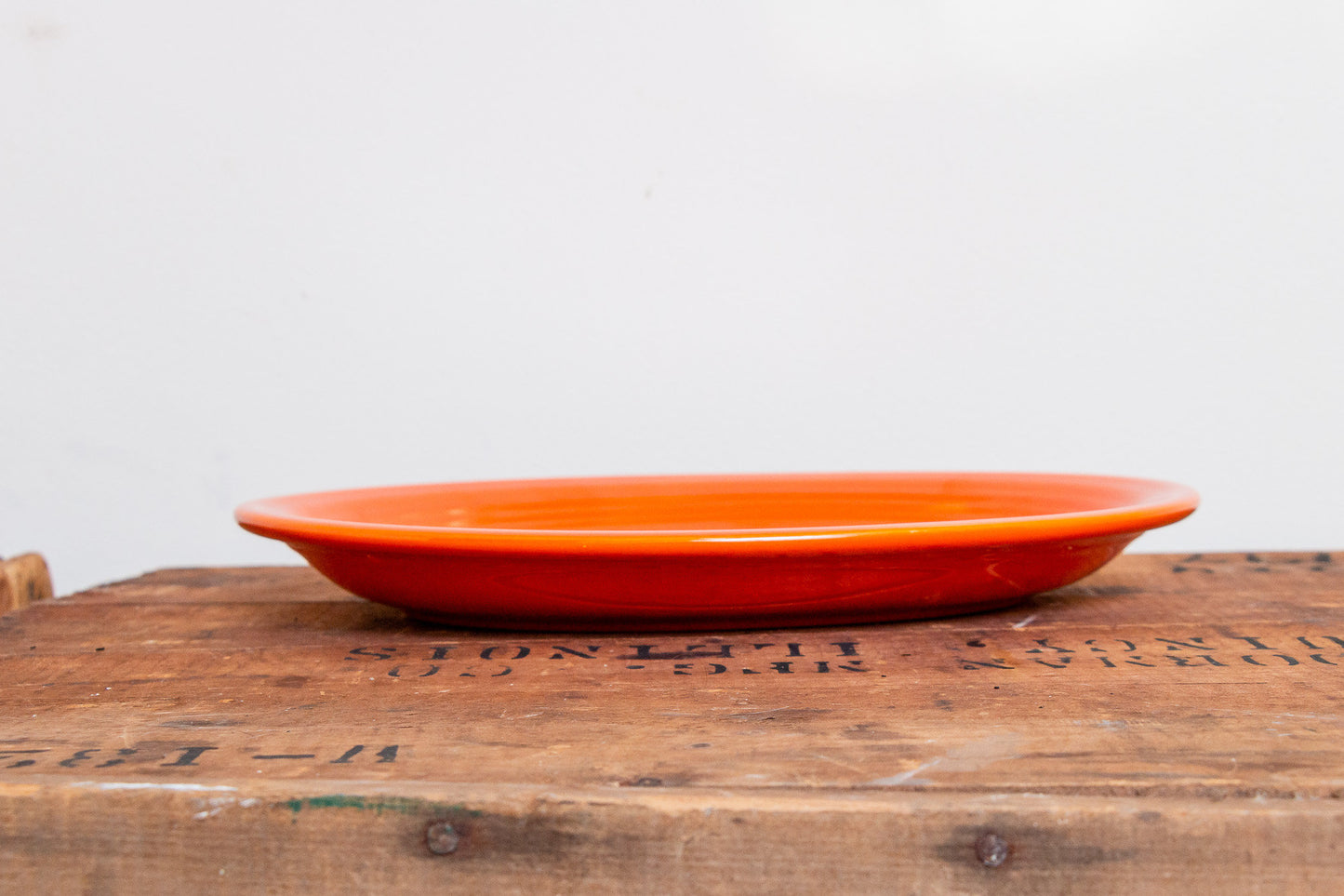 Orange (Red) Fiestaware Platter Vintage Kitchenware Oval Plate Original - Eagle's Eye Finds