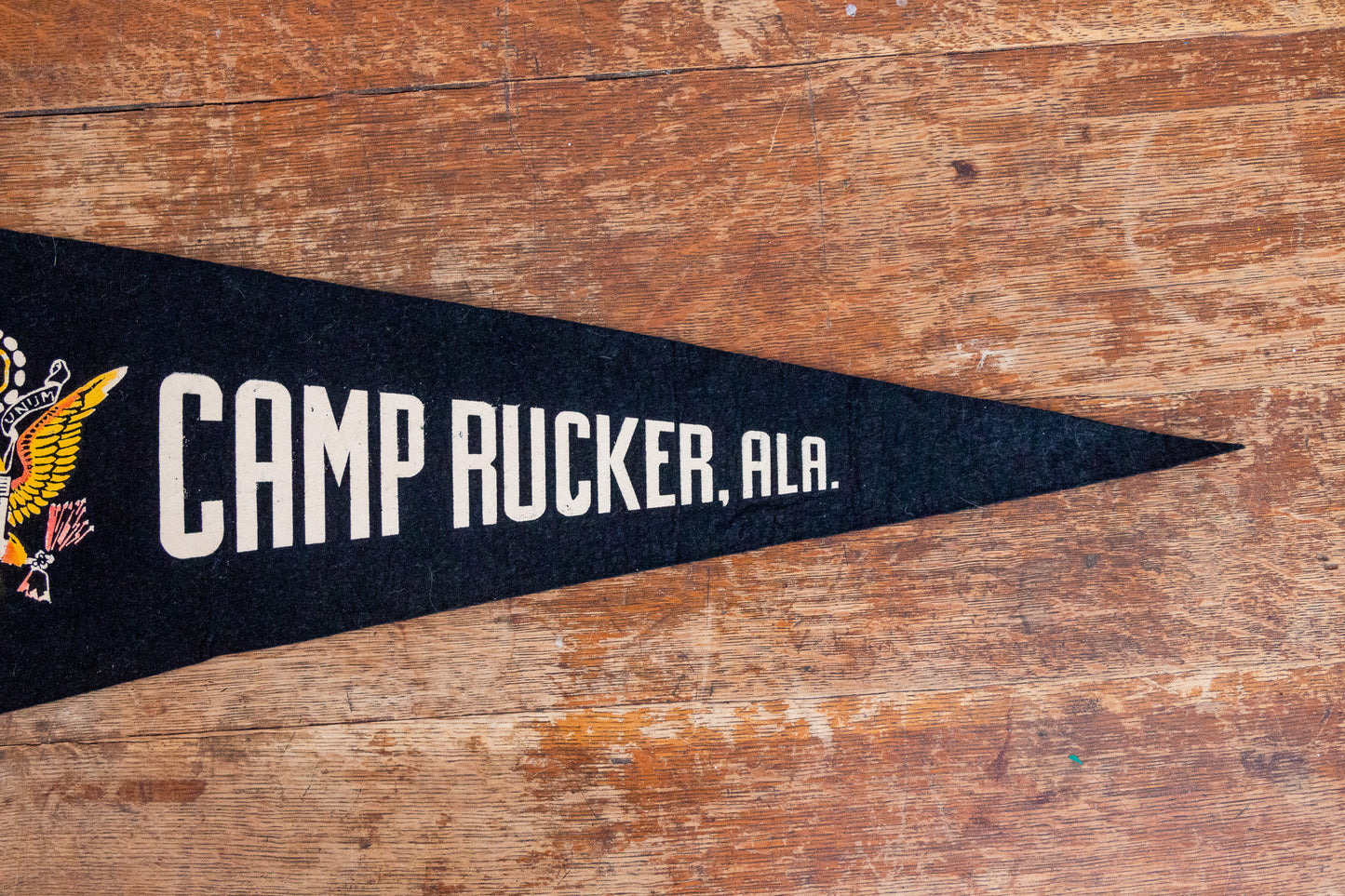 Camp Fort Rucker Alabama Felt Pennant Vintage Black Wall Decor - Eagle's Eye Finds