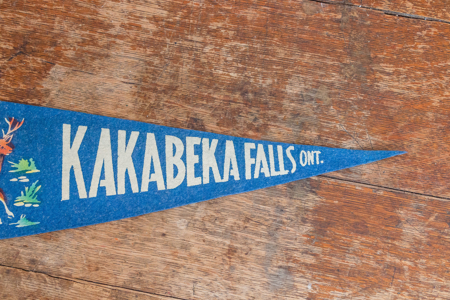 Kakabeka Falls Ontario Canada Vintage Blue Felt Pennant - Eagle's Eye Finds