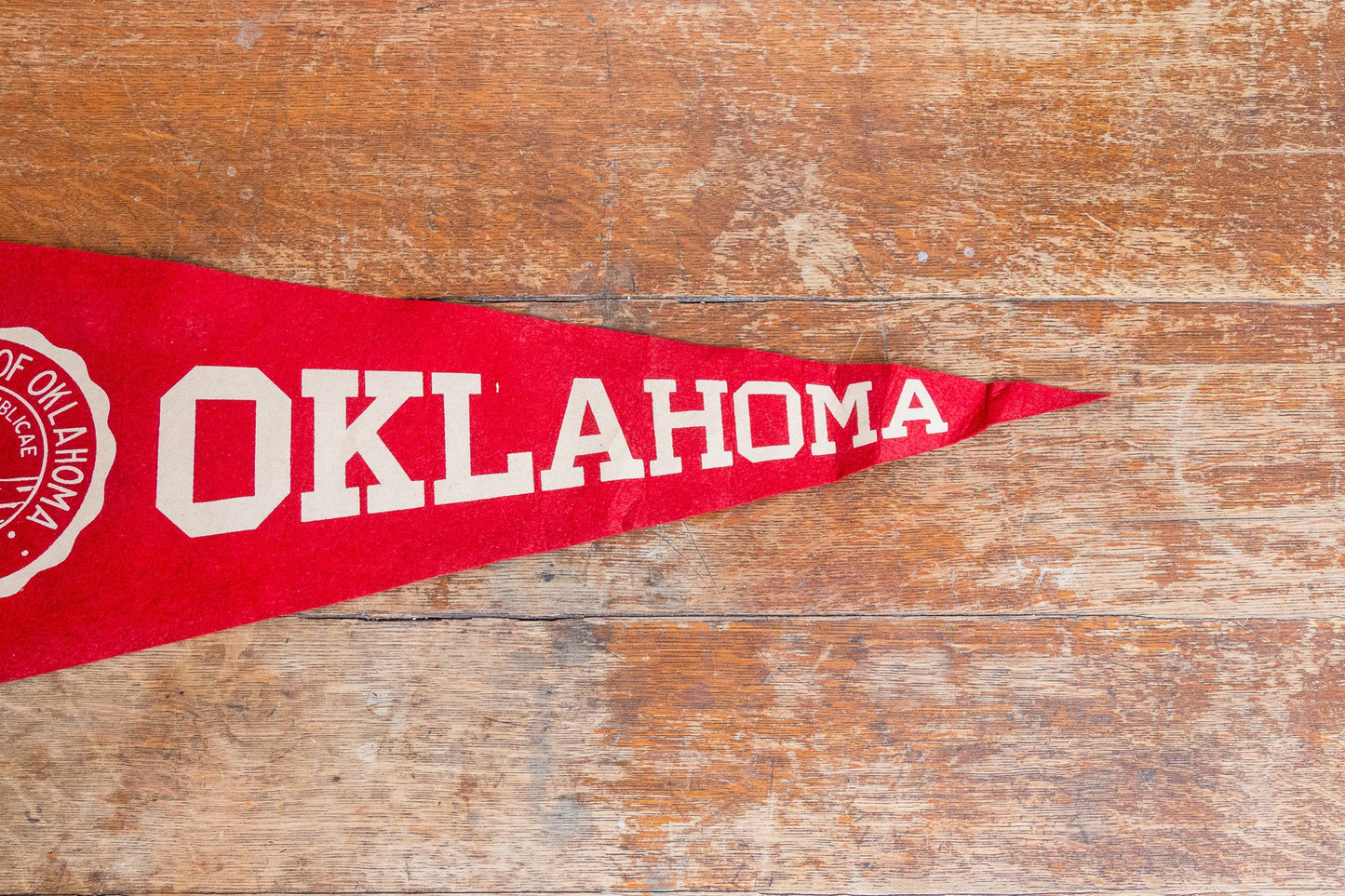 University of Oklahoma Felt Pennant Large Vintage College Wall Decor - Eagle's Eye Finds