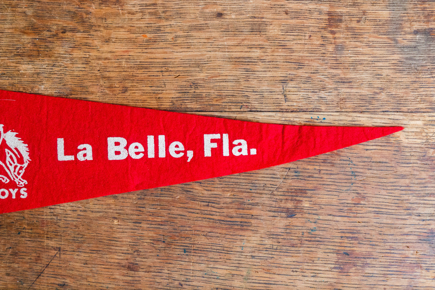 LaBelle High School Cowboys Felt Pennant Vintage Florida Wall Decor - Eagle's Eye Finds