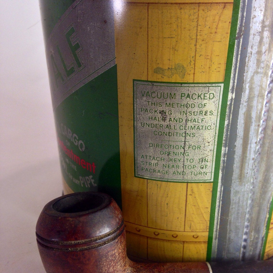 Half and Half Smoking Tobacco Tin Vintage Storage Container - Eagle's Eye Finds