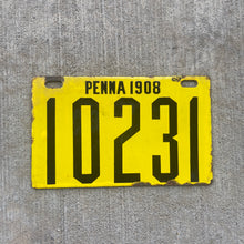 Load image into Gallery viewer, 1910 Pennsylvania Porcelain License Plate Vintage Auto Wall Decor 10231
