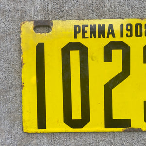 1910 Pennsylvania Porcelain License Plate Vintage Auto Wall Decor 10231