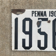 Load image into Gallery viewer, 1909 Pennsylvania Porcelain License Plate Vintage White Auto Wall Decor 19569
