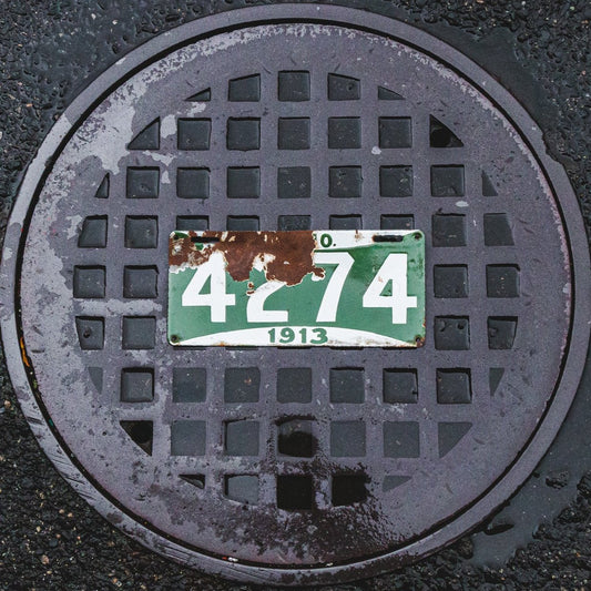 1913 Kansas City Missouri Porcelain License Plate 4274 Early Auto Decor