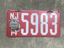 Load image into Gallery viewer, 1914 New Jersey Porcelain License Plate Vintage Red Car Wall Decor
