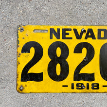 Load image into Gallery viewer, 1918 Nevada License Plate Vintage Early Garage Wall Decor
