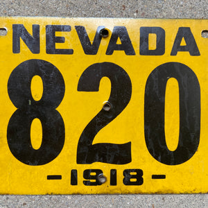1918 Nevada License Plate Vintage Early Garage Wall Decor