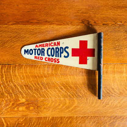 1918 Red Cross Motor Corps Car Sign | Vintage Rhode Island WWI Collectible