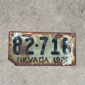 1922 Nevada License Plate Vintage Early Garage Wall Decor