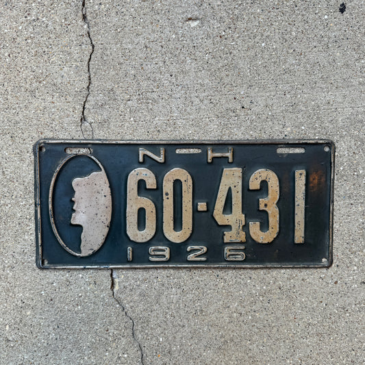 1926 New Hampshire License Plate 60 341 Iconic Old Man Graphic NH Ford Model T