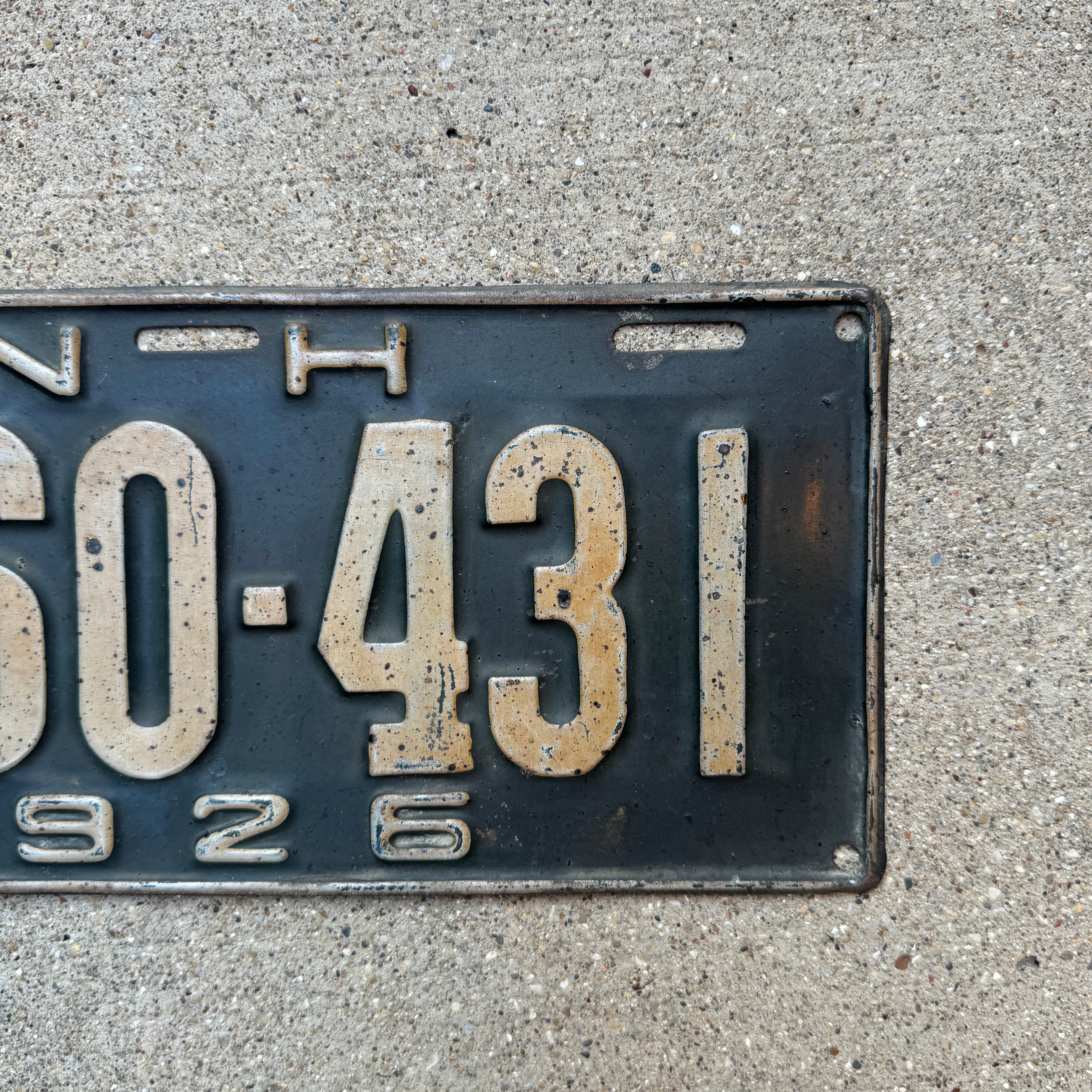 1926 New Hampshire License Plate 60 341 Iconic Old Man Graphic NH
