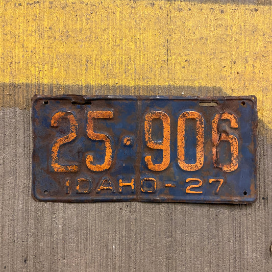 1927 Idaho License Plate Vintage Industrial Blue Wall Decor