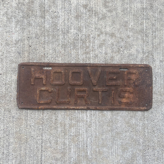 1929 1933 Hoover Curtis License Plate Topper Presidential Election
