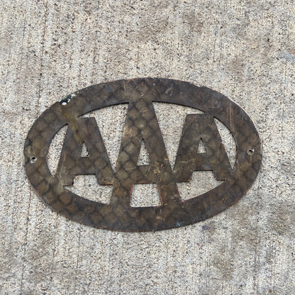 1930s Galeton Pennsylvania AAA Metal Car Badge License Plate Topper Motor Club